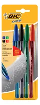 Comprar Lapiceras Bic Colores Clásicos Cristal Punta Fina 0.7 X4 U