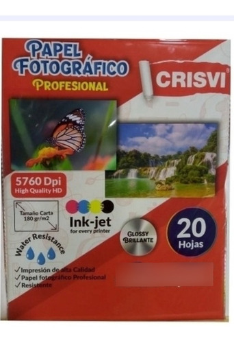 Papel Fotográfico 180 Grs Paquete Por 20 Unidades 