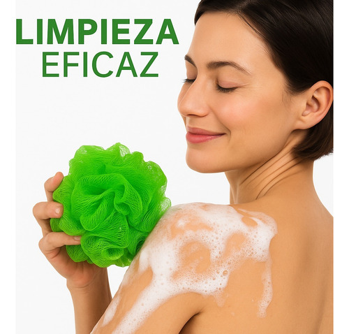 Esponja De Baño Color Exfoliante Spa Bola Suave Para Cuerpo Verde Rayas