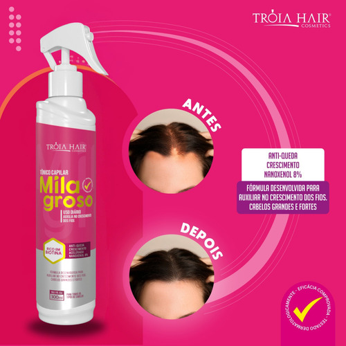 Lanç. Tônico Milagroso P/ Crescimento Capilar 300ml Tróia