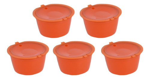 Cápsula De Café Naranja, 5 Unidades, 50 Ml, Reutilizable, Co
