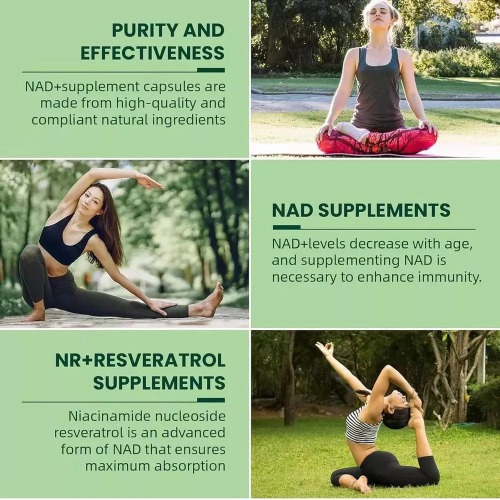 Elfleaf Nad+ Suplemento Antienvejecimiento Niacinamida Ribosida 80 Cápsulas Vitamina D3
