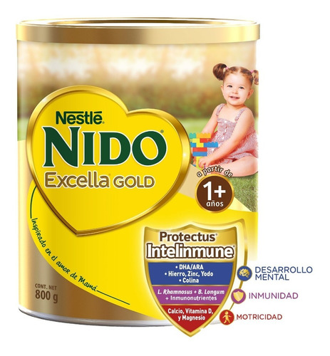 Nestle Nido Excella Gold Lata A Partir De 1 Año + 800g Sabor NA