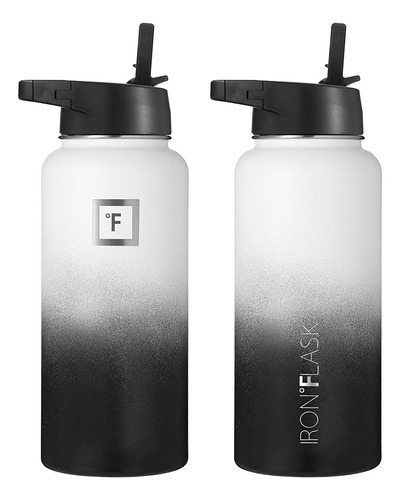Termo Iron Flask Botella Deportes 32 Onzas Negro/blanco