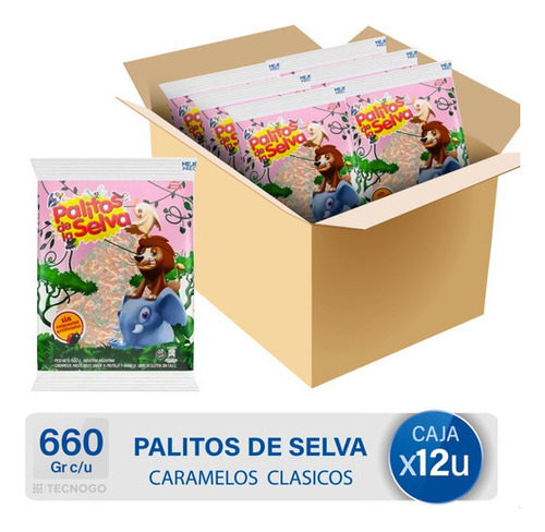 Caramelos Palitos De La Selva Sin Tacc Caja X12 Unidades