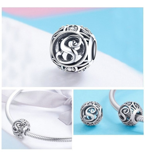 Charm Dije Letra A - Z Fabricado En Plata 925