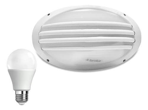 Aplique Tortuga Blanco Rejas + Foco Lámpara Led 9w Cálida