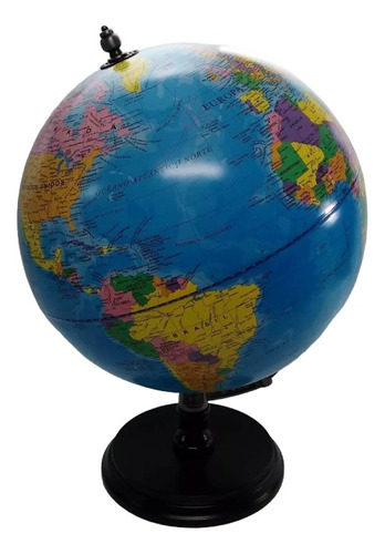 Globo Terráqueo Gloter Elbrus 30 Cm Diámetro Base De Madera