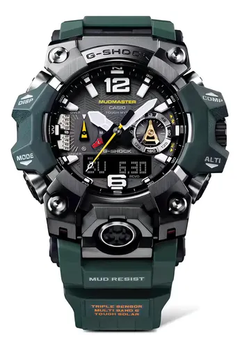 CASIO G-SHOCK MUDMASTER腕時計　GWG-100　黒　緑 Relógio Casio G-Shock Mudmaster GWG-B1000-3ADR Verde Solar Safira