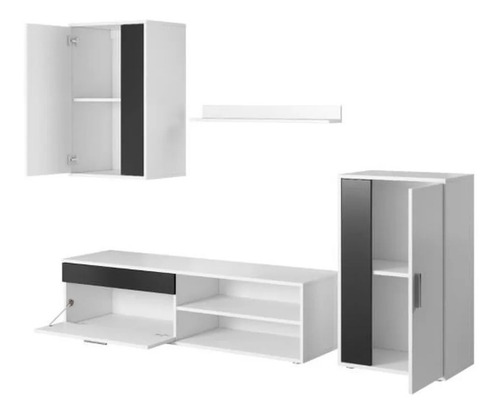 Imagen 2 de 4 de Mueble Rack Panel Tv Organizador Conjunto Ecom