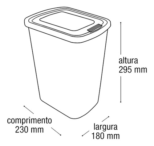 Lixeira Plástica 9 Lts Com Click Label - Super Prática