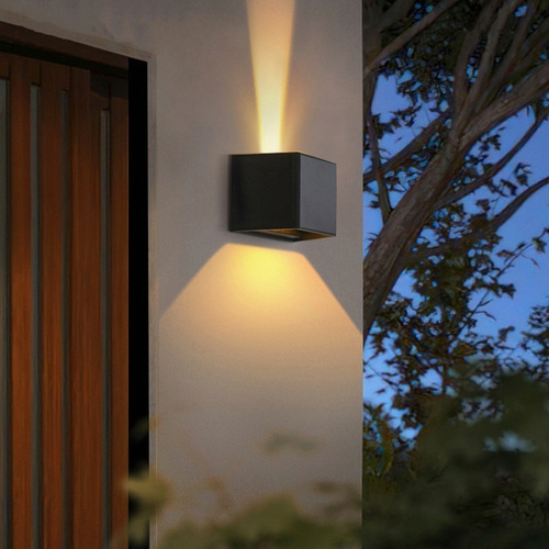 Gosun® Lámpara De Pared Led 12w Impermeable Foco Flotante Estructura Negro - Blanco Cálido