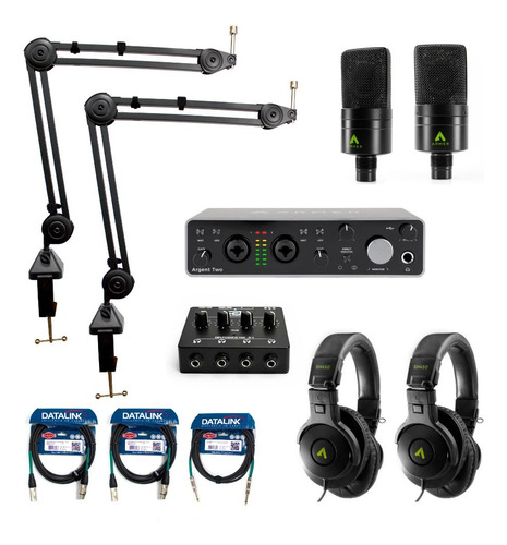 Kit Podcast Profissional Armer Podpro Duo Com 2 Microfones