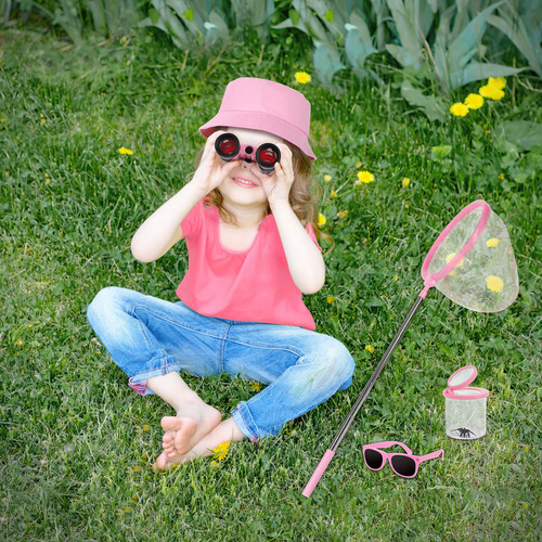 Kit Explorador Para Niños Sombrero, Binocular, Red, Silbato,