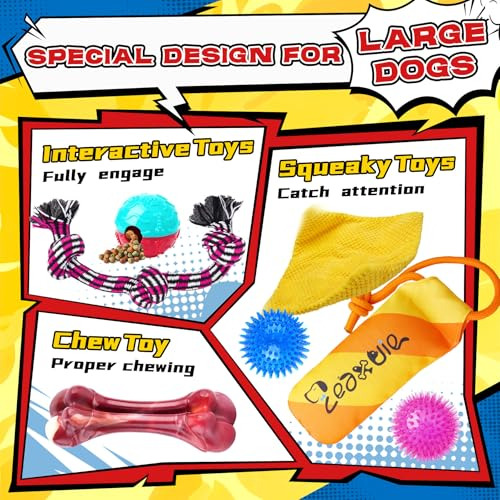 Zeaxuie Heavy Duty Dog Chew Toys Para Masticadores Agresivos