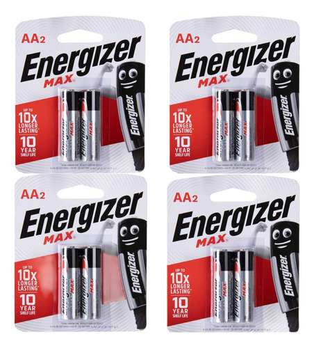 Pilas Energizer Alcalina Aa 4 Blister X2 - Total 8 Unidades