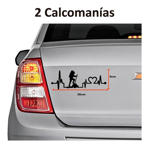 Calcomanía Sticker Frecuencia Cardiaca De Senderismo 2p