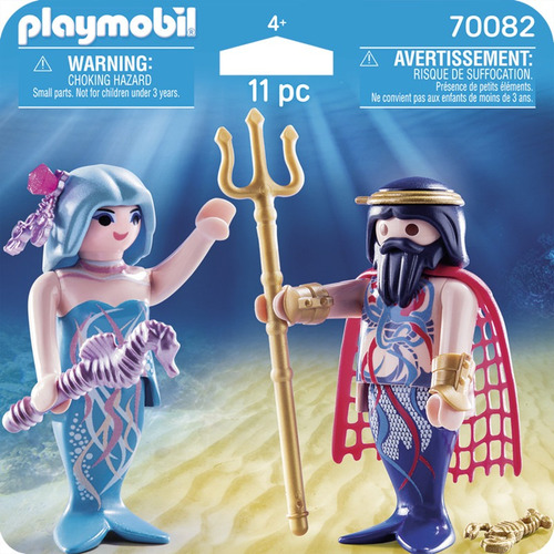 Figuras Para Armar Playmobil Rey Del Mar Y Sirena 11 Piezas