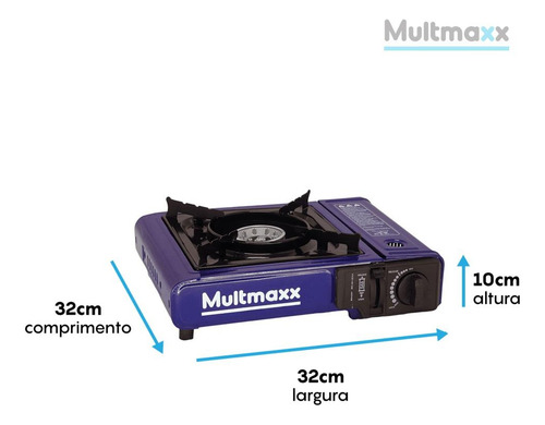 Fogareiro Portátil Acampamento A Gas Maleta Azul Multmaxx