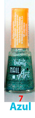 Pintura De Uñas Valmy Nail Art Azul Escarchado