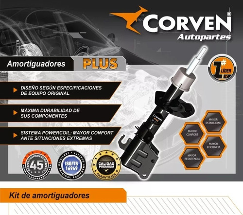 2 Amortiguadores Corven Plus Vw Gol Trend Voyage Trasero