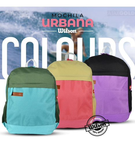 Imagen 7 de 10 de Mochila Wilson Original Reforzada Deportes Gym Impermeable