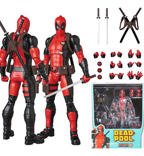 Figura De Acción Mafex 082 De Marvel X-men Deadpool,