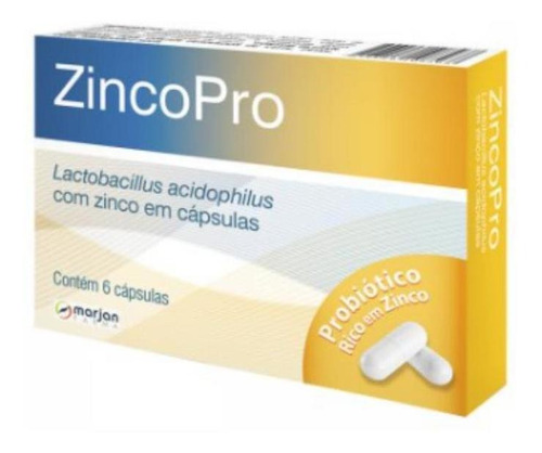 Zincopro Com 6 Cápsulas Sabor Neutro