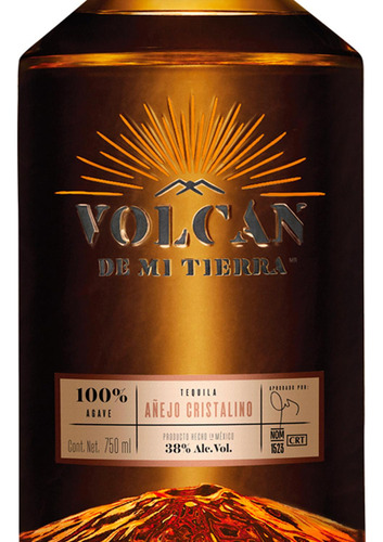 Caja De 6 Tequila Volcán De Mi Tierra Añejo Cristalino Lumin