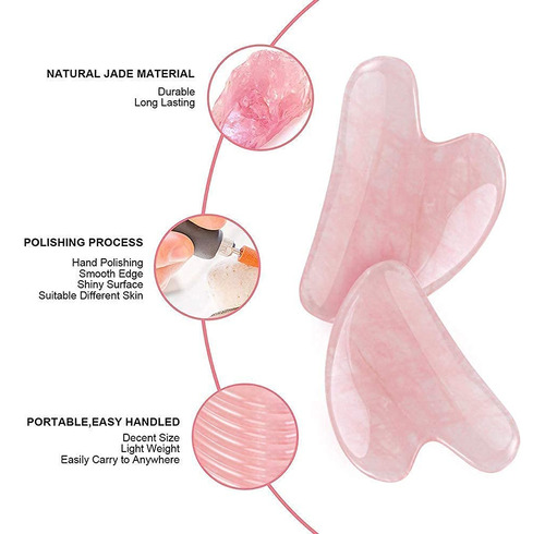 Masajeador Gua Sha De Jade Raspado Facial Y Corporal Para Re