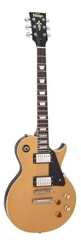 Guitarra elétrica Vintage Icon Series V100 de  mogno distressed gold top com diapasão de pau-rosa