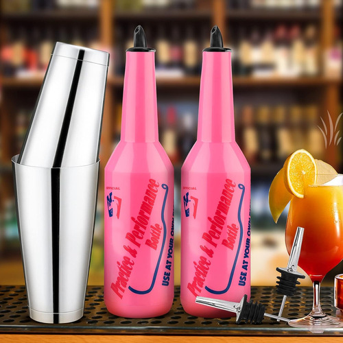 Flair Bottle - Kit De Barman Pink Flair 7 Piezas, 2 Botellas