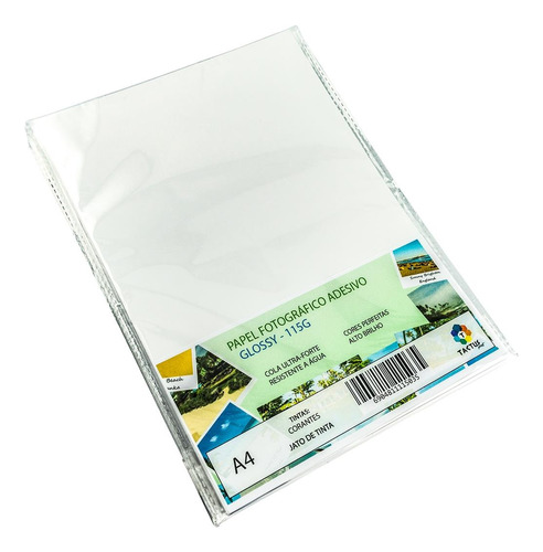 Papel Fotográfico Adesivo 115g - Prova Dágua - 400 Folhas A4