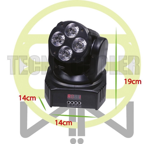 Cabezal Movil 4 Led Rgbw Ligero Wash Dmx Tecno Cooler