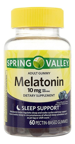Melatonina 60 Gomitas Organicas 10mg Insomnio Dormir Eg M09 Sabor Blueberry