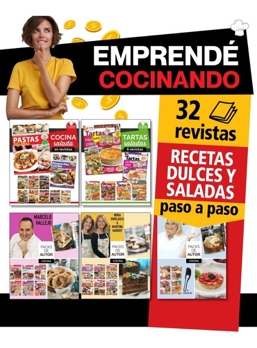 Pack / Emprendé Cocinando / 32 Revistas / Dulces Y Saladas