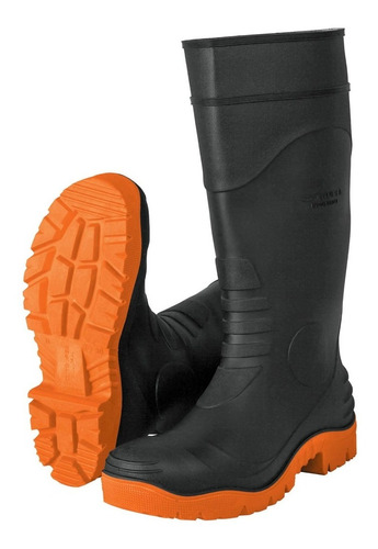 Botas De Hule No 29 Negra/naranja Industriales Truper 17915 