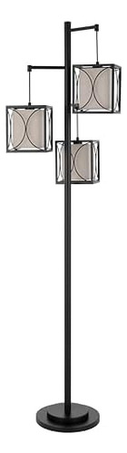 60w X 3 Linterna Lámpara De Pie De Metal Con Pantallas De Te
