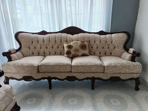 Sofa Luis Xv Modelo Imperial 4 Plazas Madera De Cedro