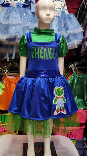 Disfraz Vestido Rana Rhene De Lara Campos Show Para Niñas Verde Ch 4 Años