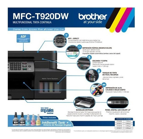 Impresora Brother Mfc-t925dw Color Duplex Automático+adf