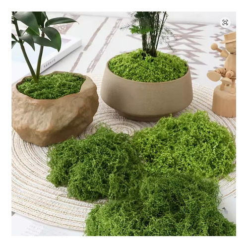 Pack 5 Musgo Artesanal Falso Musgo Verde, Artificial Plantas