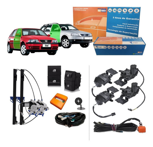 Kit Vidro Gol E Parati G3 4p Dianteiro + Trava 4p Tragial