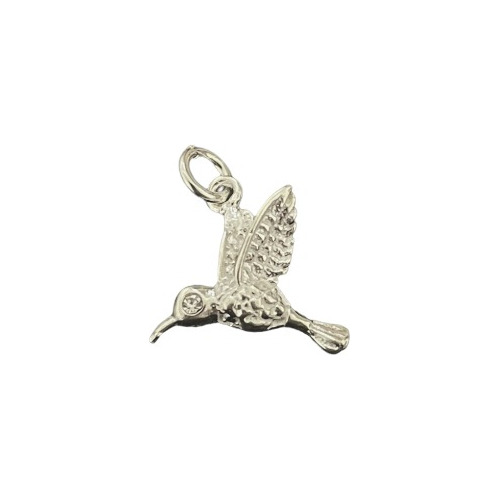 Dije Pajaro Colibri  Plata 925 Con Piedra Cubic Joyería