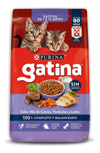 Gatina Gatitos Sabor Mix De Carnes Verduritas Y Leche 7.5 Kg