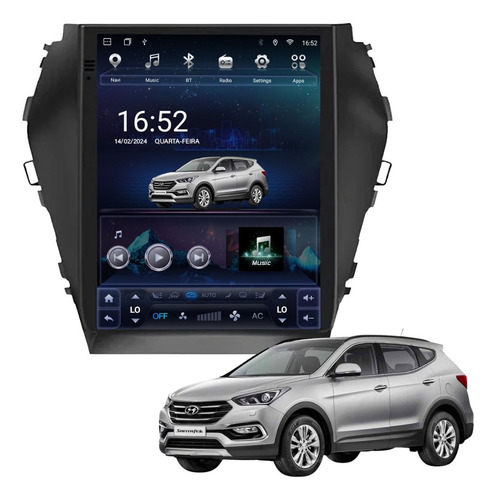 Central Multimídia Tesla Carplay Android P/ Santa Fe 2013/19