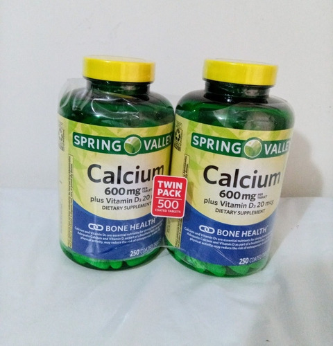 Vitamina Calcium + D Huesos 600mg 250 Tabletas X 1 Frasco