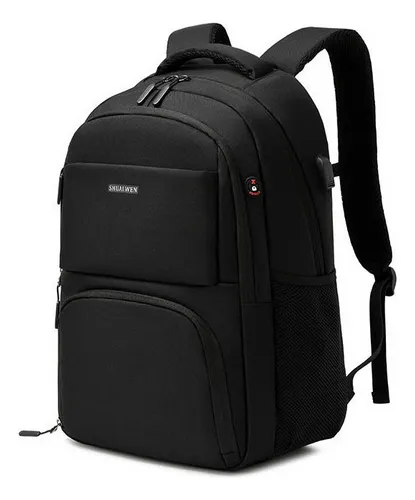 Mochila Negra De Gran Capacidad Para Hombre Y Mujer Cuotas sin