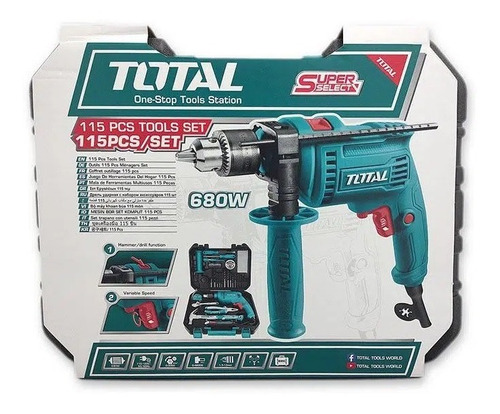 Set De Taladro Y Herramientas Total Uthkthp1152