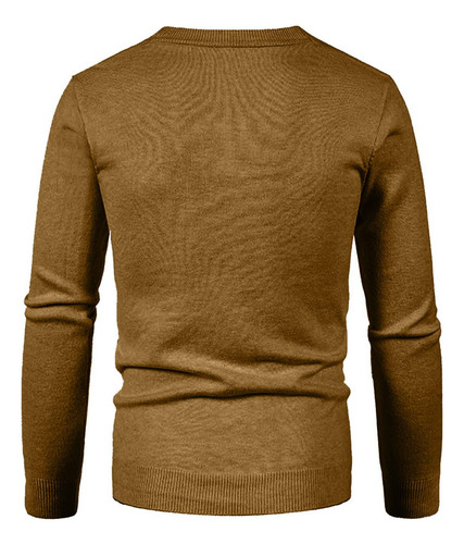 Suéter De Manga Larga Con Cuello En V For Hombre, Abrigo De